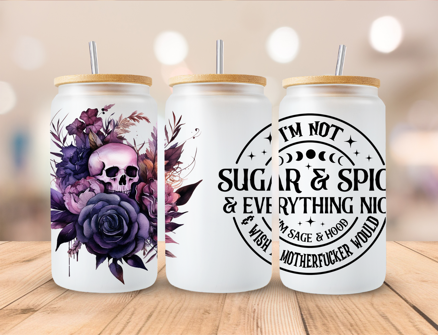 I'm not sugar and spice and everything nice 16oz Glass Can Tumbler