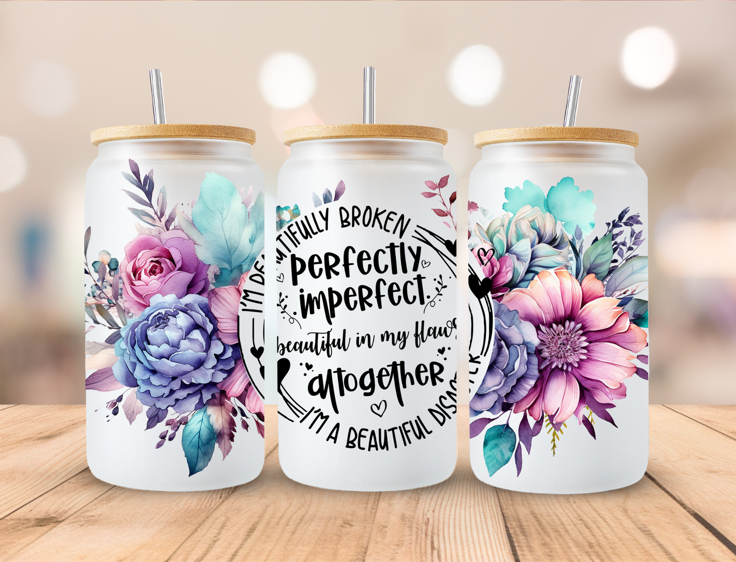 Perfectly Imperfect 16oz Glass Can Tumbler