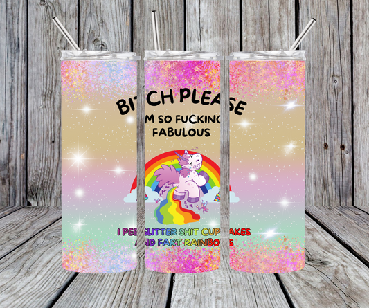 B**** Please Unicorn 20oz Stainless Steel Tumbler